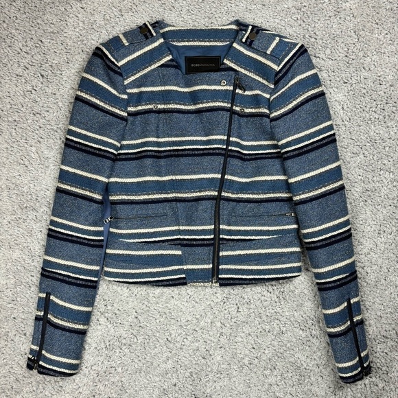 BCBG Maxazria Jacket Womens XXS Novak Moto Jacket Night Out Party Classic Date - Picture 5 of 6